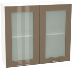 Шкаф верхний со стеклом с 2 створками Кухня Валерия ШВС 800 (глянец)