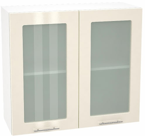 Шкаф верхний со стеклом с 2 створками Кухня Валерия ШВС 800 (глянец)