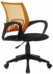 Кресло BRABIX &quot;Fly MG-396&quot;, с подлокотниками, сетка, оранжевое/черное, 532084