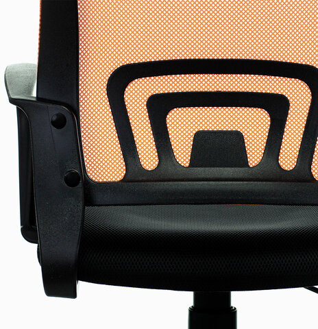 Кресло BRABIX &quot;Fly MG-396&quot;, с подлокотниками, сетка, оранжевое/черное, 532084