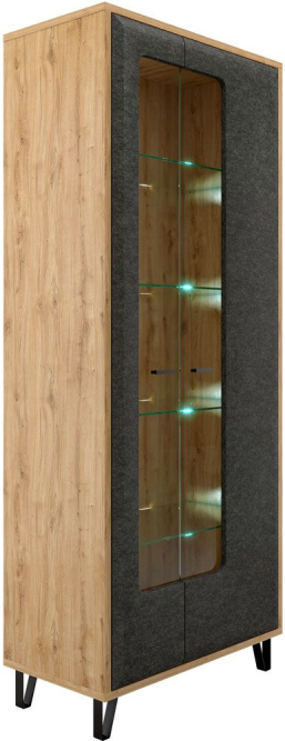 Шкаф с витриной Грейс REG2W с подсветкой