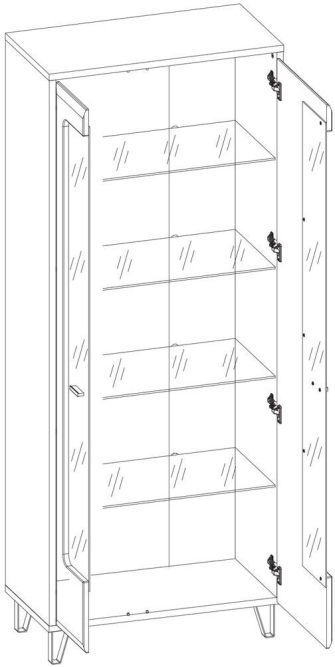 Шкаф с витриной Грейс REG2W с подсветкой