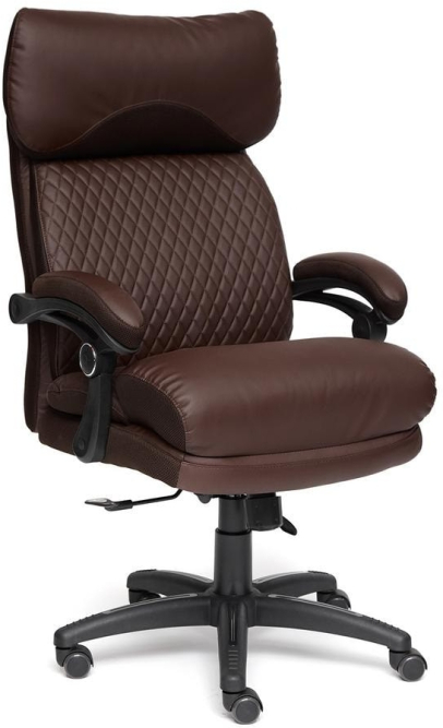 Кресло CHIEF кож/зам/ткань, коричневый/коричневый стеганный, 36-36/36-36 стеганный/24