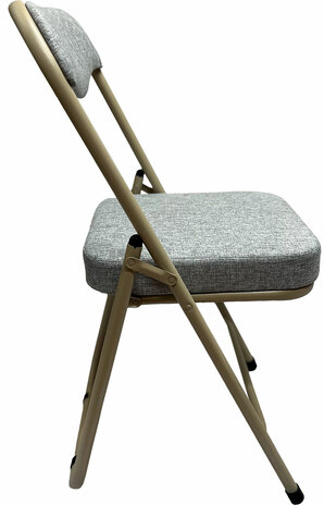 Стул складной для дома и офиса РС04К комфорт, бежевый перламутровый каркас, рогожка бежевая