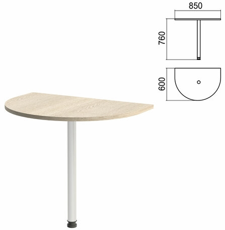 Стол приставной полукруг Арго (вариант 7) опора хром