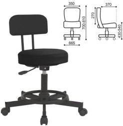 Кресло РС12, без подлокотников, кожзам, черное, РС01.00.12-201-