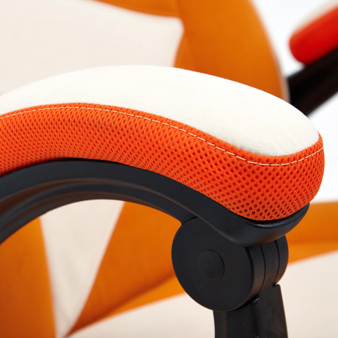 Кресло ARENA флок/ткань, молочный/оранжевый, 4/18/07