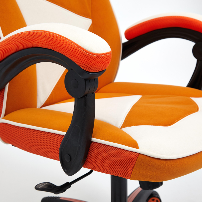 Кресло ARENA флок/ткань, молочный/оранжевый, 4/18/07