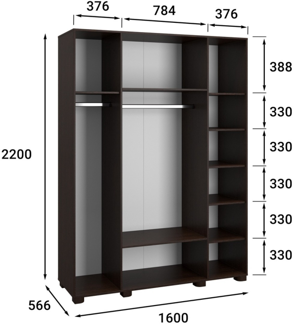 Шкаф «Монблан» МБ-25К венге