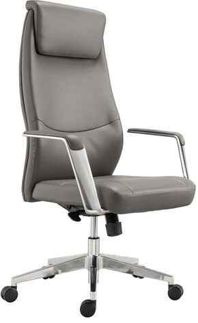 Кресло офисное BRABIX PREMIUM &quot;Jazz EX-757&quot;, синхромеханизм, алюминий, экокожа, серое, 532490