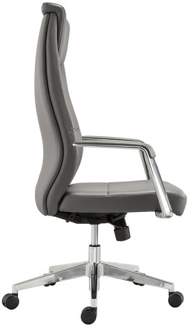 Кресло офисное BRABIX PREMIUM &quot;Jazz EX-757&quot;, синхромеханизм, алюминий, экокожа, серое, 532490