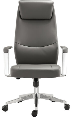 Кресло офисное BRABIX PREMIUM &quot;Jazz EX-757&quot;, синхромеханизм, алюминий, экокожа, серое, 532490