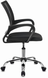 Кресло BRABIX &quot;Fly MG-396&quot;, с подлокотниками, сетка, хром, черное, 532086