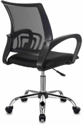Кресло BRABIX &quot;Fly MG-396&quot;, с подлокотниками, сетка, хром, черное, 532086