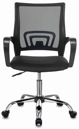 Кресло BRABIX &quot;Fly MG-396&quot;, с подлокотниками, сетка, хром, черное, 532086
