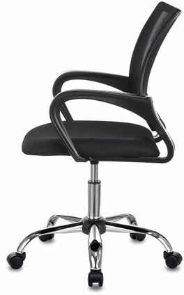 Кресло BRABIX &quot;Fly MG-396&quot;, с подлокотниками, сетка, хром, черное, 532086