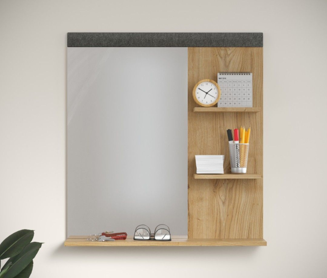 Полка настенная с зеркалом Грейс LUS 80