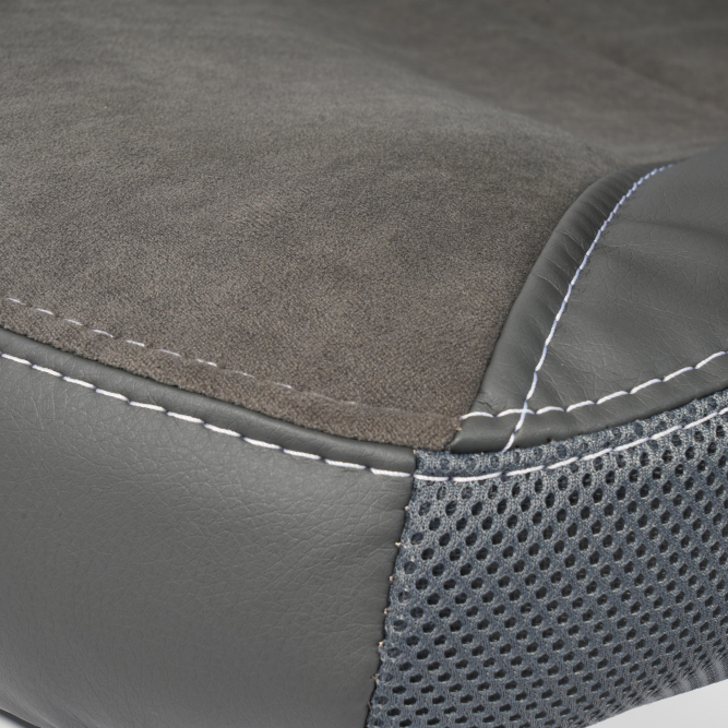 Кресло INTER кож/зам/флок/ткань, серый/металлик, C-36/29/TW-12