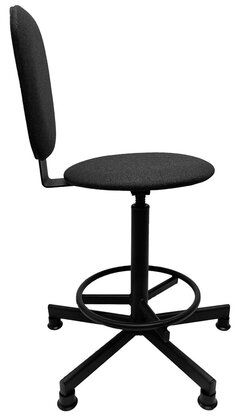 Стул кресло кассира, ресепшн РС37, на винте, без подлокотников, ткань, темно-серый