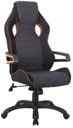Кресло компьютерное BRABIX &quot;Techno Pro GM-003&quot;, ткань, черное/серое, вставки оранжевые, 531813