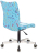 Кресло CH-330M, без подлокотников, пятилучие серебристое, ткань, голубое с рисунком, 1624532