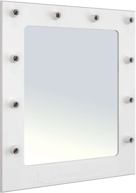 Зеркало гримерное ДримСтар ДС-40 белое дерево