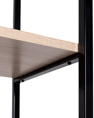 Стол BRABIX &quot;SMART CD-018&quot;, 1100х600х765 мм, ЛОФТ, 2 полки, металл/ЛДСП ясень шимо светлый, каркас черный, 641945