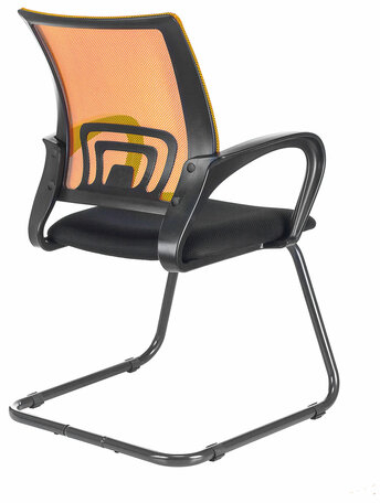 Кресло для приемных и переговорных BRABIX &quot;Fly CF-100&quot;, оранжевое/черное, 532088