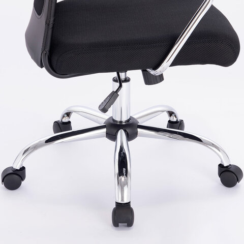 Кресло офисное BRABIX &quot;Flight EX-540&quot;, хром, ткань TW, сетка, черное, 532515