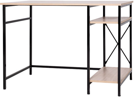 Стол BRABIX &quot;SMART CD-018&quot;, 1100х600х765 мм, ЛОФТ, 2 полки, металл/ЛДСП бунратти, каркас черный, 641946