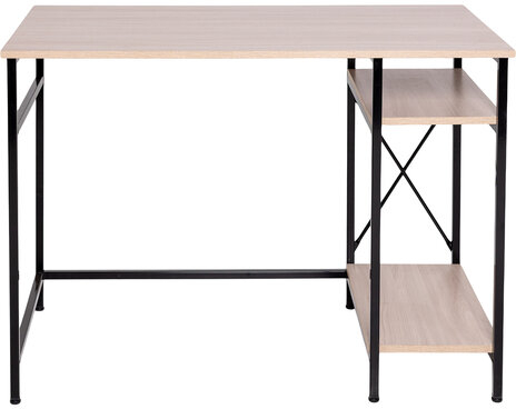 Стол BRABIX &quot;SMART CD-018&quot;, 1100х600х765 мм, ЛОФТ, 2 полки, металл/ЛДСП бунратти, каркас черный, 641946