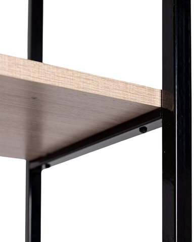 Стол BRABIX &quot;SMART CD-018&quot;, 1100х600х765 мм, ЛОФТ, 2 полки, металл/ЛДСП бунратти, каркас черный, 641946