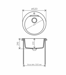Мойка из искусственного камня POLYGRAN Atol-520