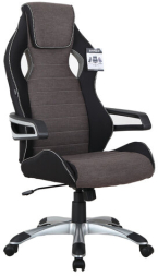Кресло компьютерное BRABIX &quot;Techno GM-002&quot;, ткань, черное/серое, вставки белые, 531815