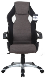 Кресло компьютерное BRABIX &quot;Techno GM-002&quot;, ткань, черное/серое, вставки белые, 531815