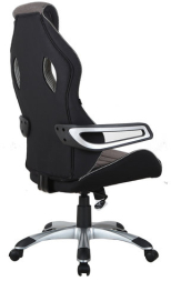 Кресло компьютерное BRABIX &quot;Techno GM-002&quot;, ткань, черное/серое, вставки белые, 531815