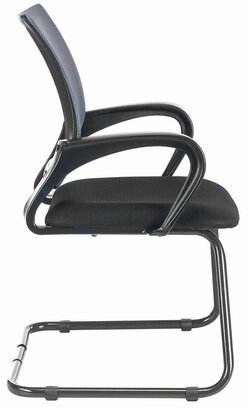 Кресло для приемных и переговорных BRABIX &quot;Fly CF-100&quot;, серое/черное, 532089