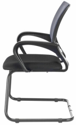 Кресло для приемных и переговорных BRABIX &quot;Fly CF-100&quot;, серое/черное, 532089