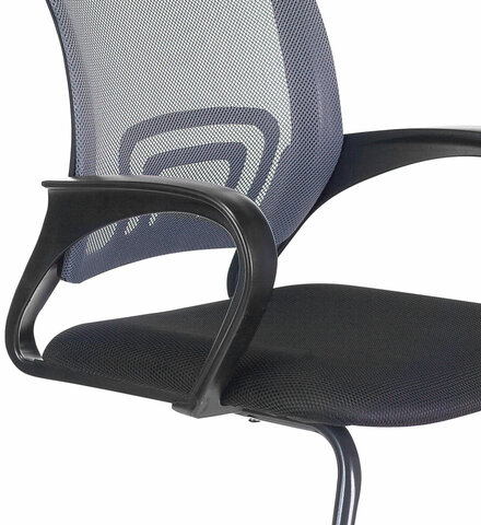 Кресло для приемных и переговорных BRABIX &quot;Fly CF-100&quot;, серое/черное, 532089