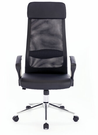 Кресло офисное BRABIX &quot;Flight R EX-541&quot;, хром, экокожа, сетка, черное, 532516