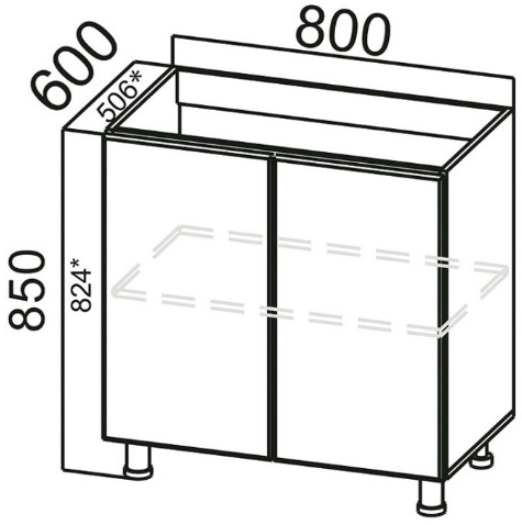Стол-рабочий М800 (под мойку)  Модерн Нью