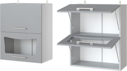 Модульная кухня Аляска модуль верхний горизонтальный с витриной АГВ60/АГВ80
