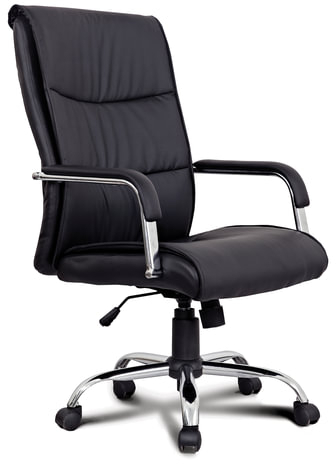 Кресло офисное BRABIX "Space EX-508", экокожа, хром, черное, 530860