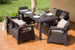 Комплект садовой мебели из ротанга Корфу Фиеста (Corfu fiesta) коричневый