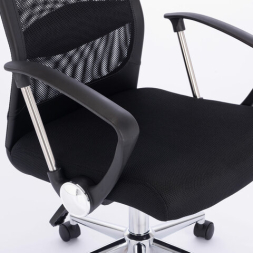 Кресло офисное BRABIX &quot;Flight R EX-541&quot;, хром, ткань TW, сетка, черное, 532517