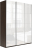 Шкаф-купе Прайм 3-х дверный (Стекло белое) Венге