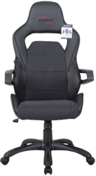 Кресло компьютерное BRABIX "Nitro GM-001", ткань, экокожа, черное, 531817