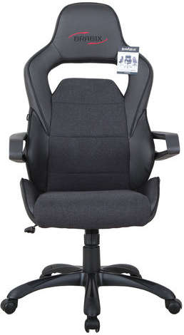 Кресло компьютерное BRABIX &quot;Nitro GM-001&quot;, ткань, экокожа, черное, 531817