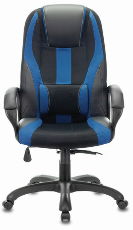Кресло компьютерное BRABIX PREMIUM &quot;Rapid GM-102&quot;, НАГРУЗКА 180 кг, экокожа/ткань, черное/синее, 532106