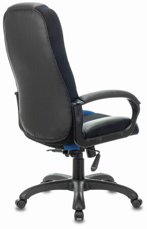 Кресло компьютерное BRABIX PREMIUM &quot;Rapid GM-102&quot;, НАГРУЗКА 180 кг, экокожа/ткань, черное/синее, 532106